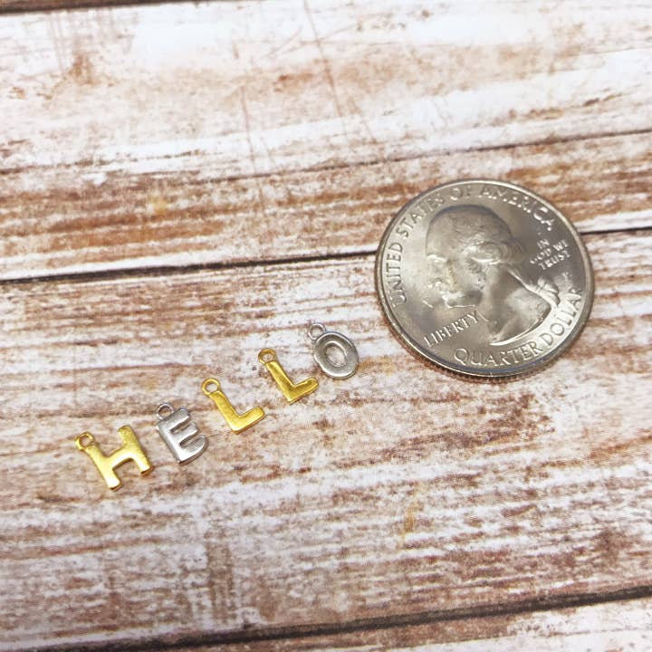 The Bead Bazaar - Wholesale Individual charm/pendant - Initial Charm, Sterling Initial, Personalized Charm, Custom4