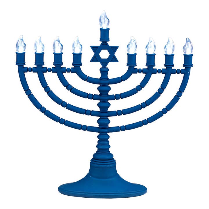 LED Menorah,Plastic,Navy,9 Bulbs,Batt,USB,11.5" for wholesale by Rite lite