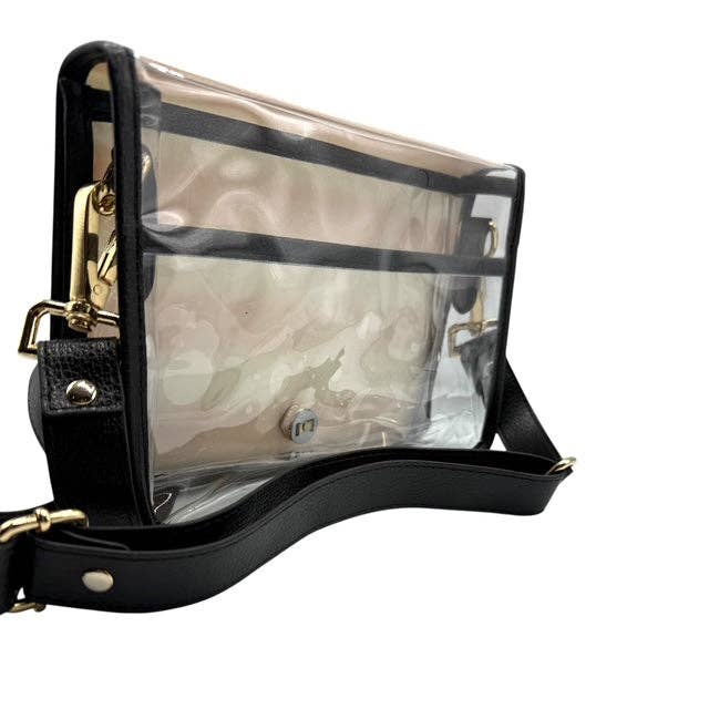 Garland Bags – wholesale Crossbody bag – Women's – Red and White Grid Clear Stadium Bag with Black Bamboo Stick1