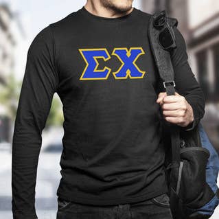 Fraternity Lettered Greek Longsleeve T-Shirt for wholesale by wholesalegreek