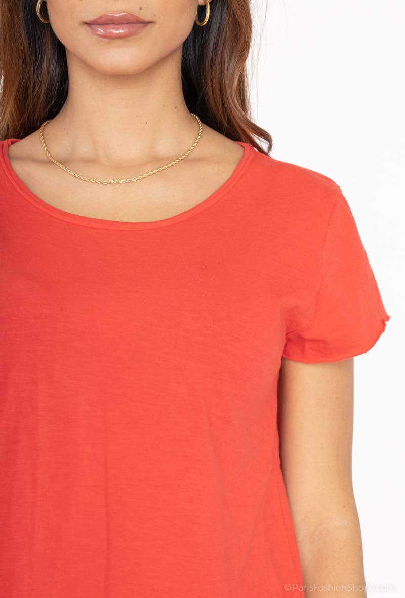 LINEN & COTTON HOUSE – Engroshandel T-shirt – til kvinder – Bomuld t-shirt med rund hals, basis 811717