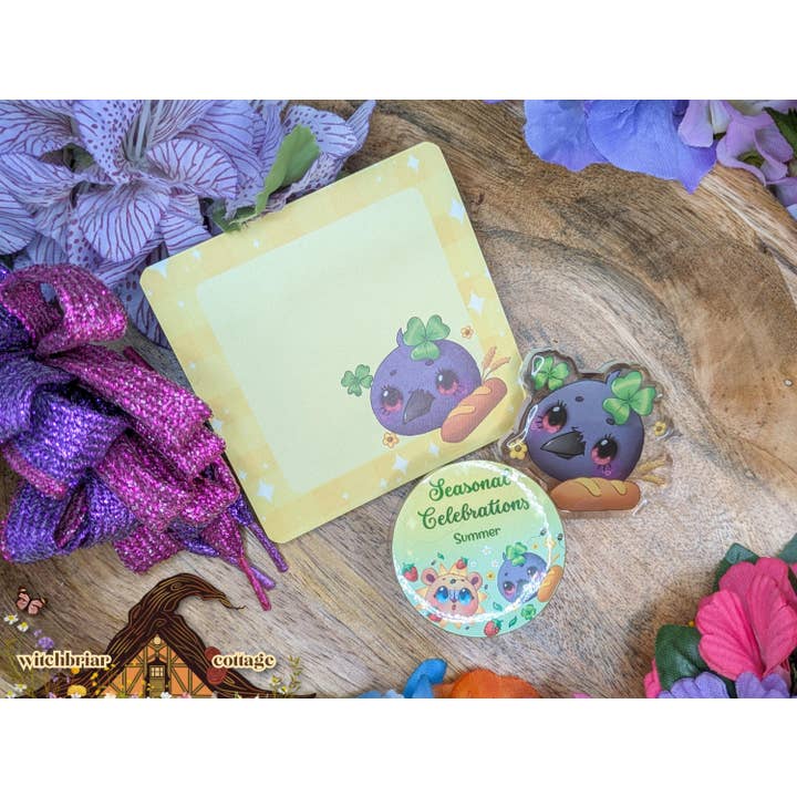 Set di cancelleria Lammas Raven: Spilla, Washi Tape, Foglietti adesivi per la vendita all'ingrosso da parte di Witchbriar Cottage