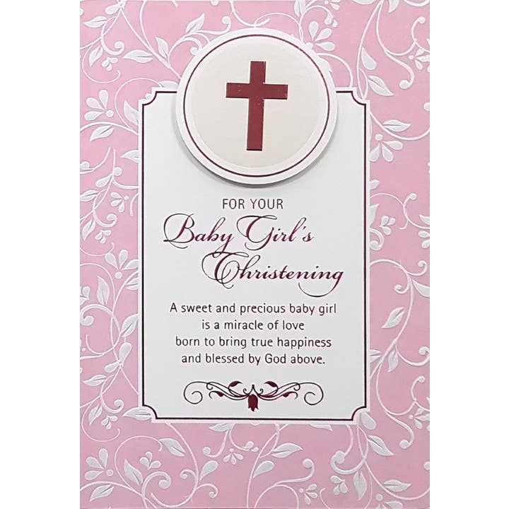 Baby Girl Christening Card - Christian Religious Gtg Cards for wholesale by InterGreet.com