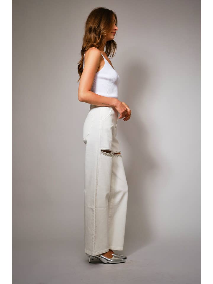 Blue B - Wholesale Jeans - Women's - 15137P-1 - Cut Out Front Rhinestone Washed Denim Jeans7