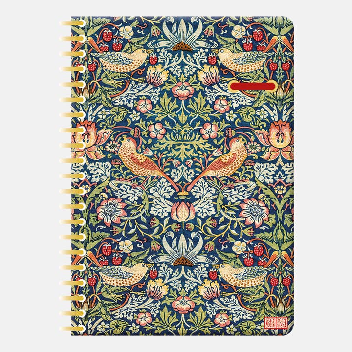 B5 Wiro Notebook - William Morris - Strawberry Thief A for wholesale by The Gifted Stationery Company