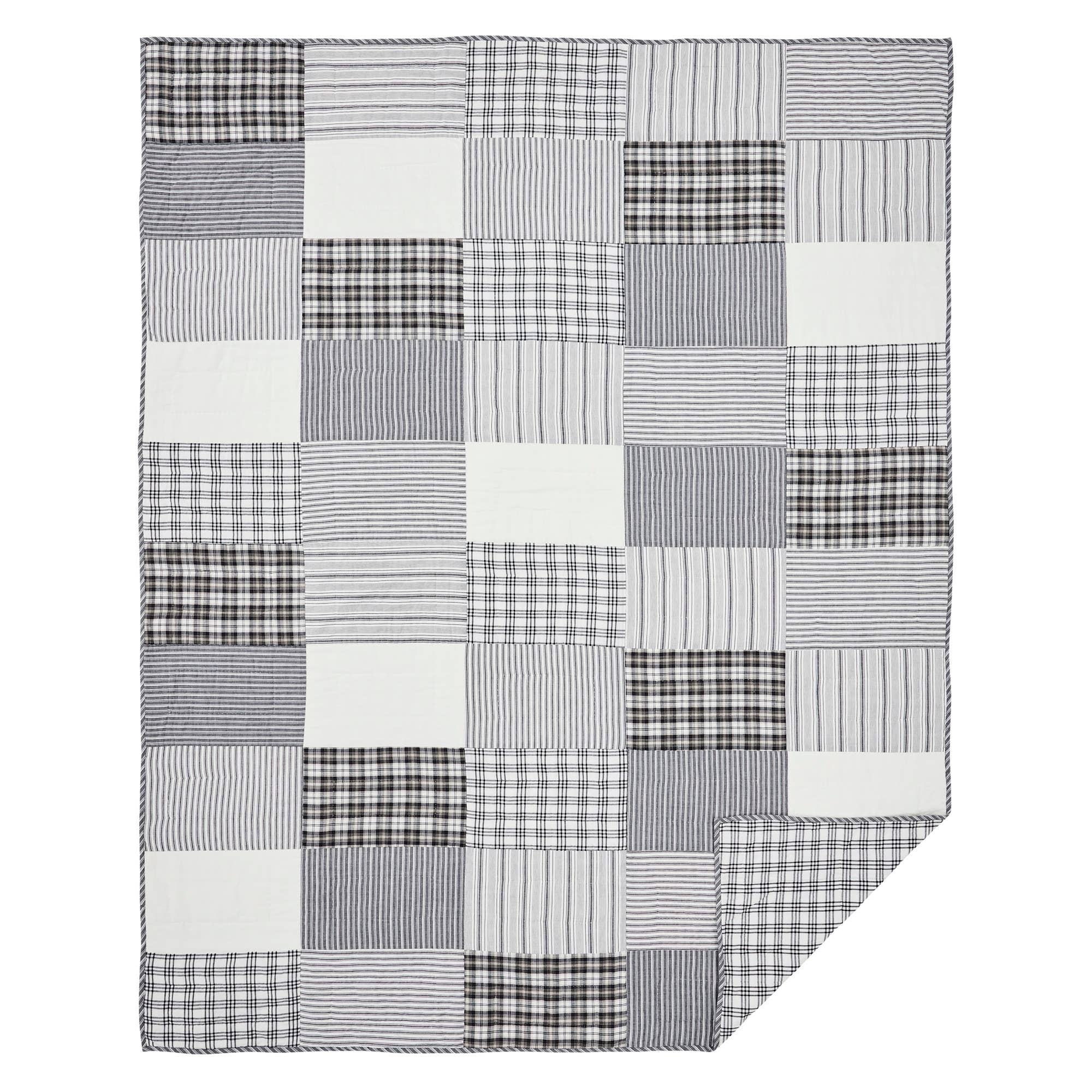 VHC Brands - Vente Courtepointe - Couette double noire Sawyer Mill 68Wx86L2