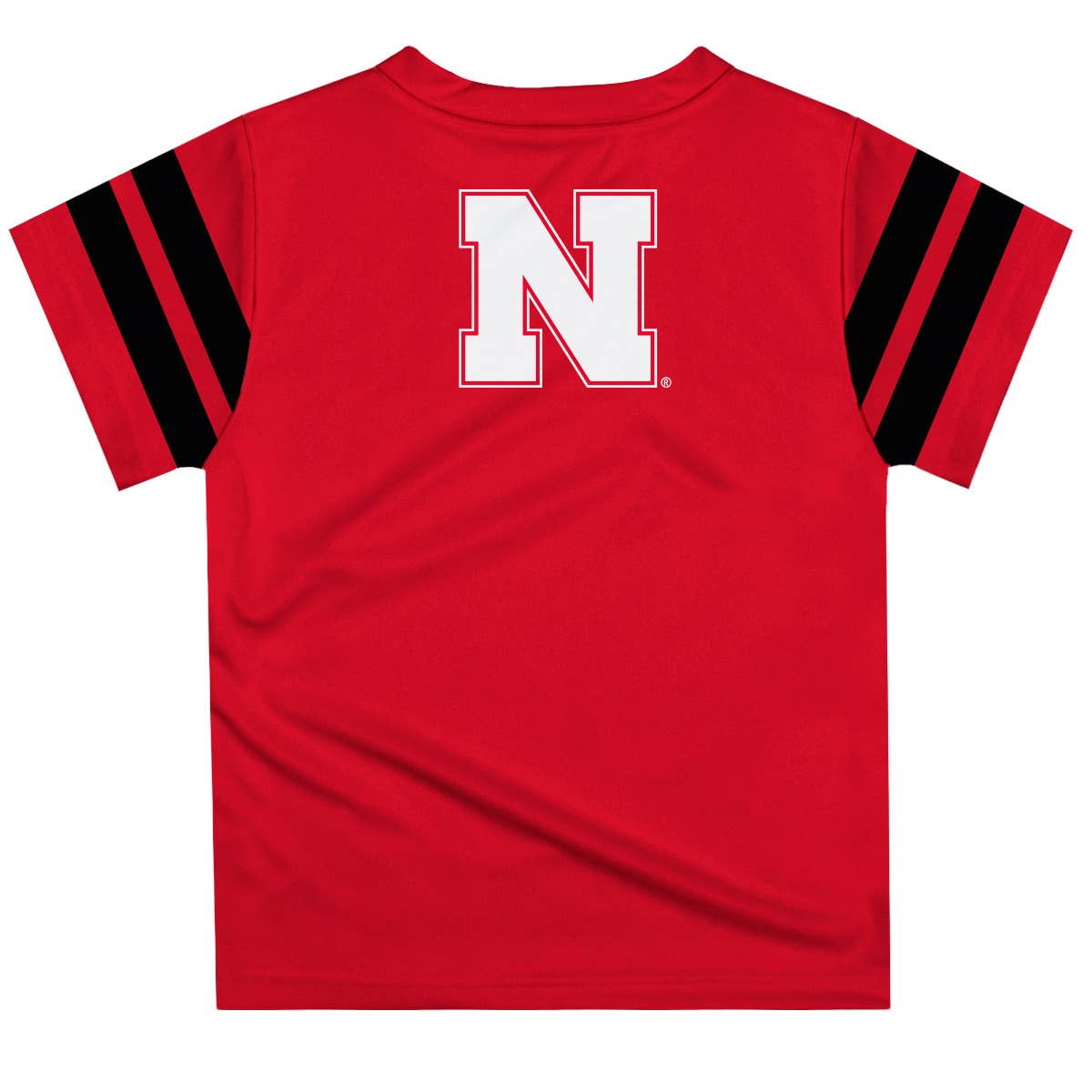 Vive La Fete - Wholesale Screen Printed T-Shirt - Kids - University of Nebraska Huskers Red T-shirt Stripes Sleeves1