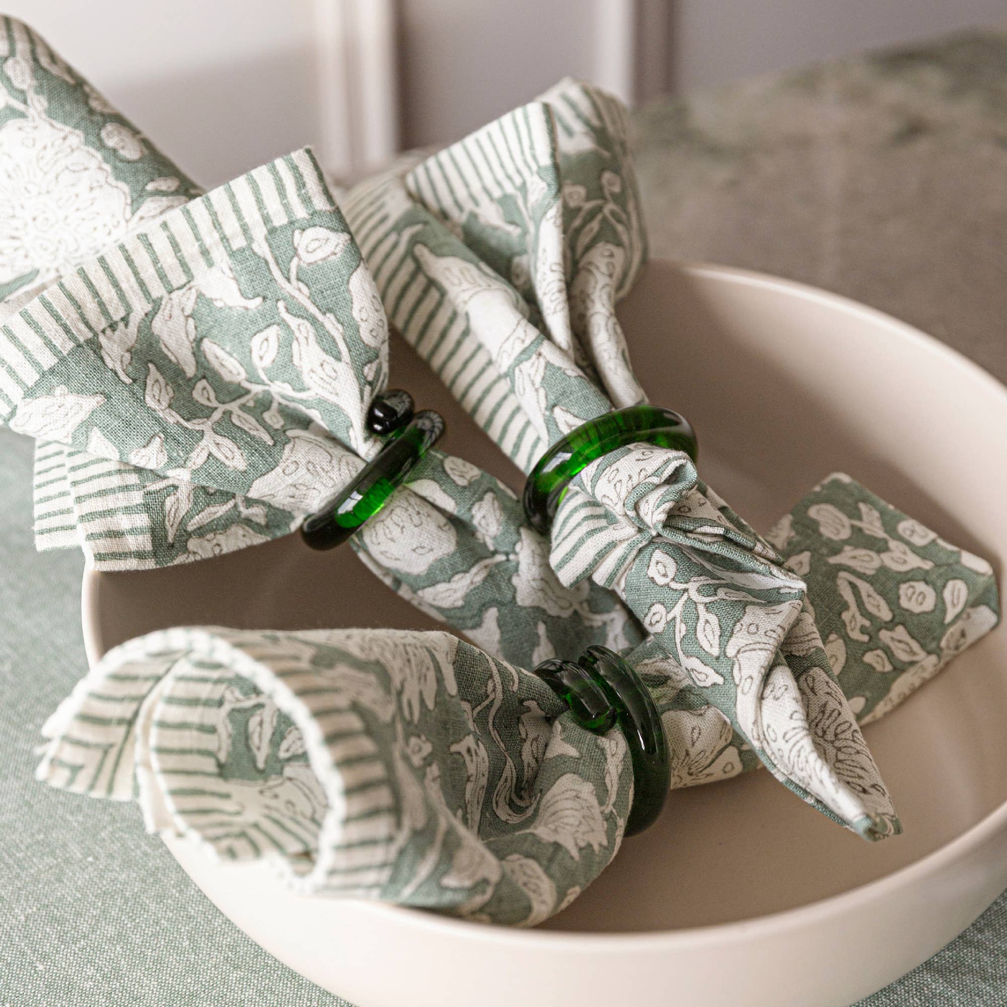 over&back - Wholesale Dinner & Cloth Napkin - Artisan Hand-Blocked Cloth Napkins – 100% Cotton – Set of 4 49