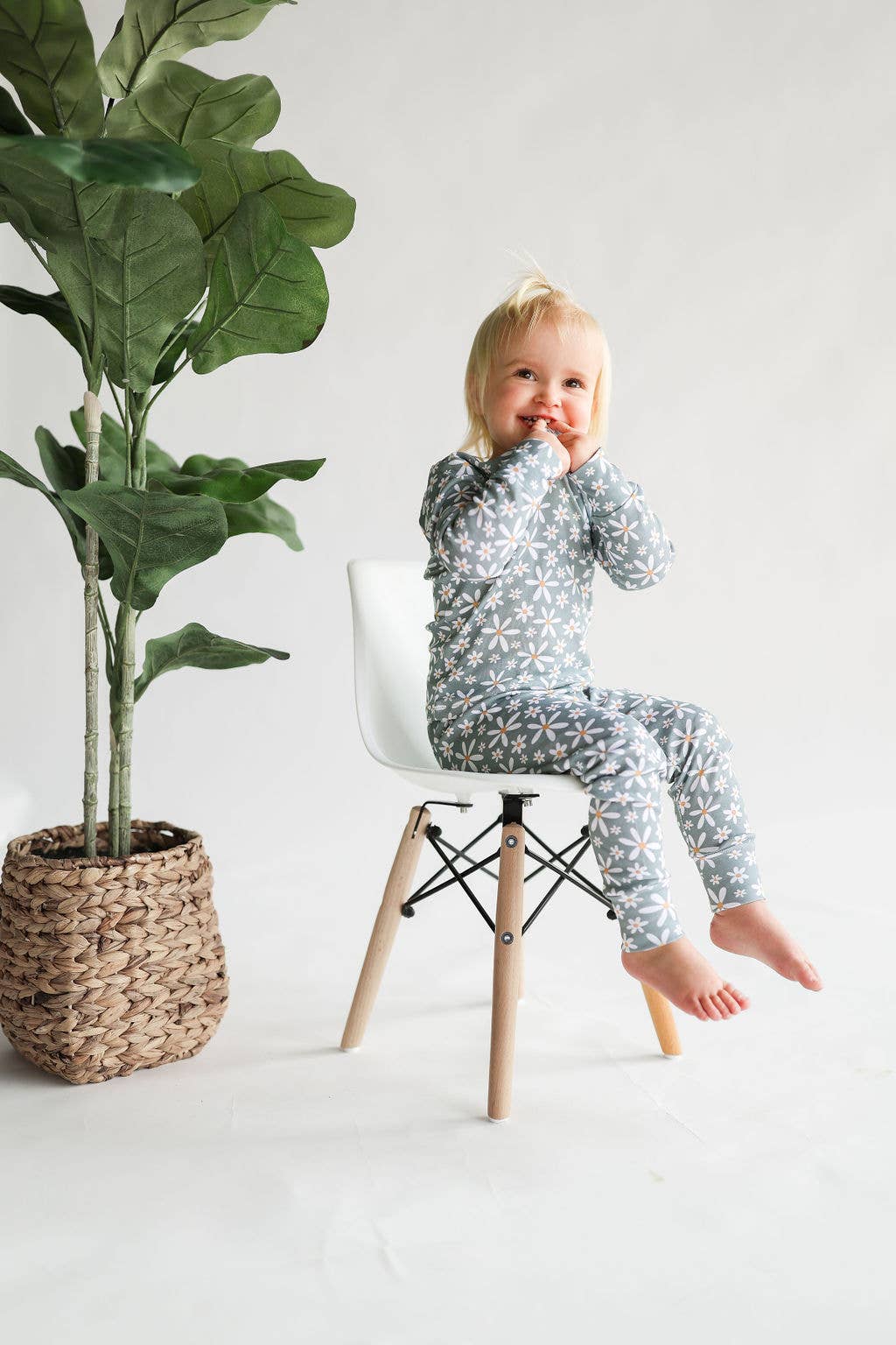 Gaia Baby Goods - Vente Haut et bas de pyjama – enfant - Pyjama pour bébé/tout-petit en coton biologique à imprimé floral marguerites5