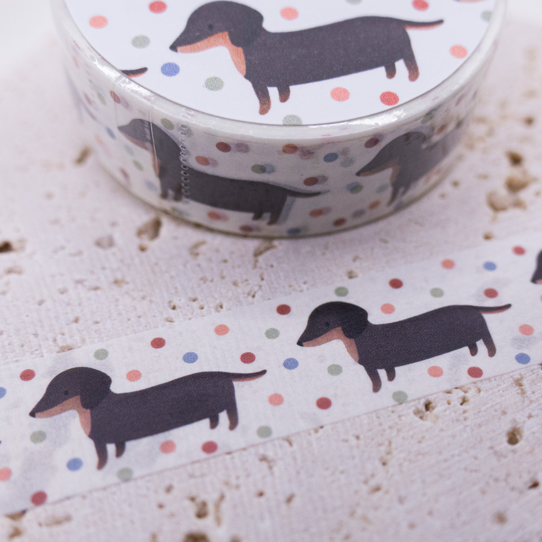 Tilda&Theo - Wholesale Washi Tape - Washi Tape Dachshund - Dog Washi Tape Masking Tape 1
