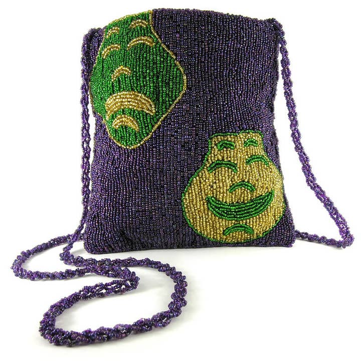 Glass Beaded Mardi Gras Purse for wholesale by KAPLIN INC dba mardigrasbazaar