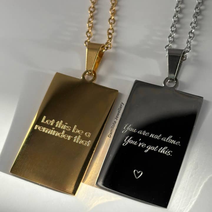 Damilola Jewellery – wholesale Pendant/charm necklace – ‘You are not alone’ Necklace - Gold/Silver - Double Sided