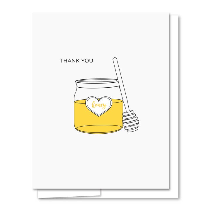 Thank You Honey - Letterpress Thank You Card for wholesale by Quick Brown Fox Letterpress