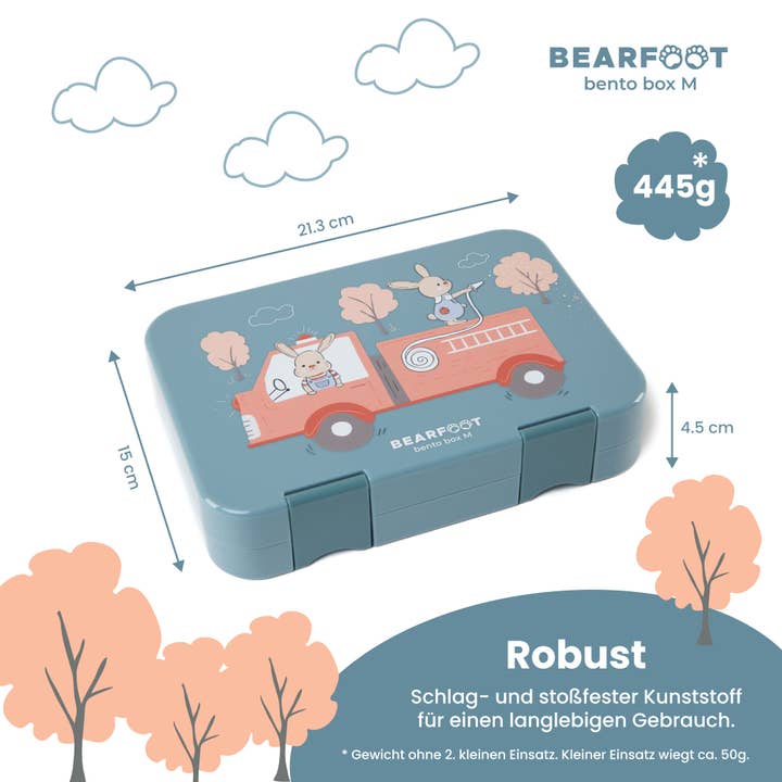 BEARFOOT - Wholesale Broodtrommel/lunchdoos - Kinderen - Lunchbox voor kinderen met vakken, lunchbox, bentobox, brandweer