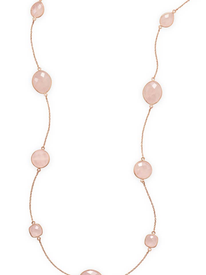 Collier en quartz rose plaqué or rose 18 carats pour la vente par Stephen Oliver