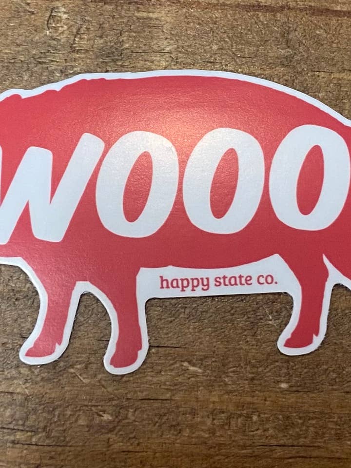 Adesivo em forma de porco em madeira Happy State Co Arkansas por atacado de Happy State Co