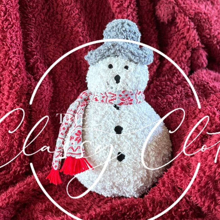 The Classy Cloth WS - Wholesale Throw/Decorative Pillow - Christmas Sherpa Pillow Snowman RTS0