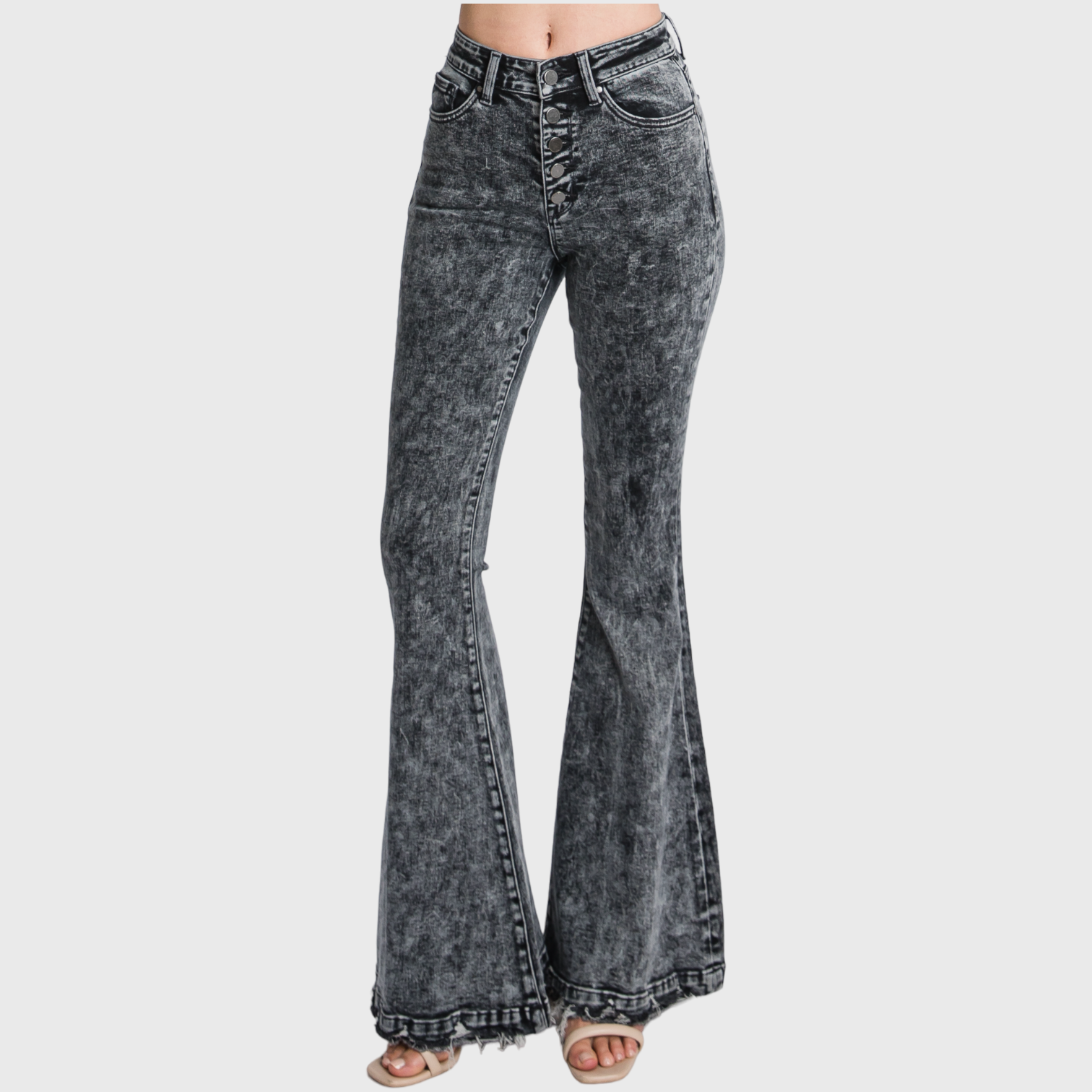 Petra153 - Vente Jean – femme - P226EFH-BA. BOUTONNÉ EN SUPER HAUTE TAILLE, STRETCH EXTREME FLARE6