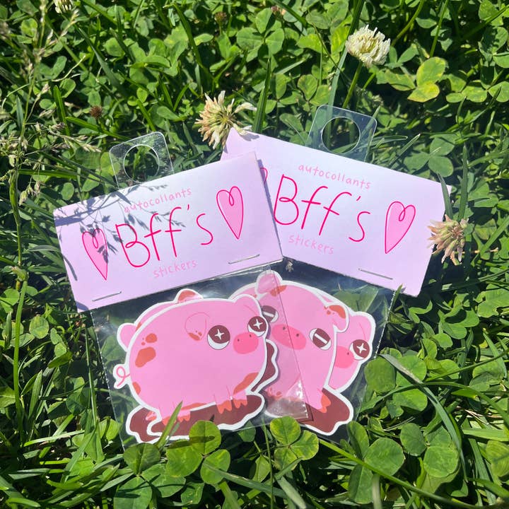 Autocollants Pigs BFFS (autocollants Best Friends assortis) pour la vente par JusFleur