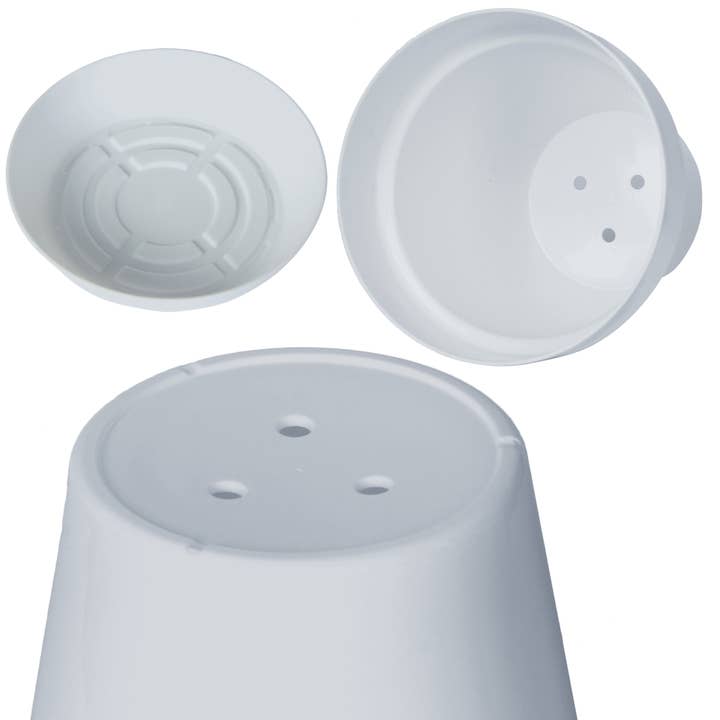 Youngever - Vente Pot - Youngever Lot de 8 pots de fleurs en plastique (soucoupes) en plastique gris 5,5 pouces2