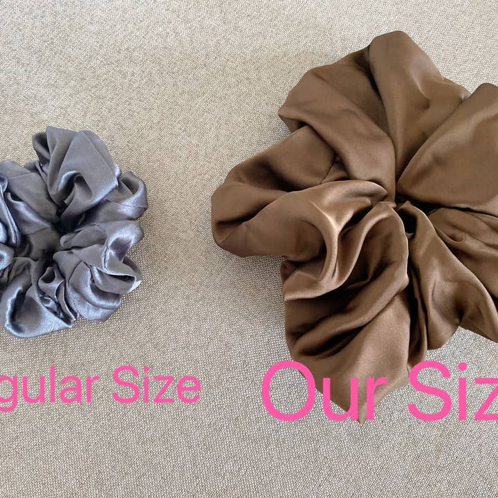 LadyJuneAccessories - Wholesale Scrunchie - Women's - Oversized Satin Scrunchie - Soft Silk Hair Tie for Women