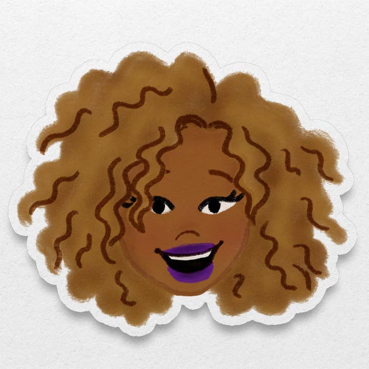 Black Girl Hairstyles Stickers: Loose Curls for wholesale by Pounded Yam Productions