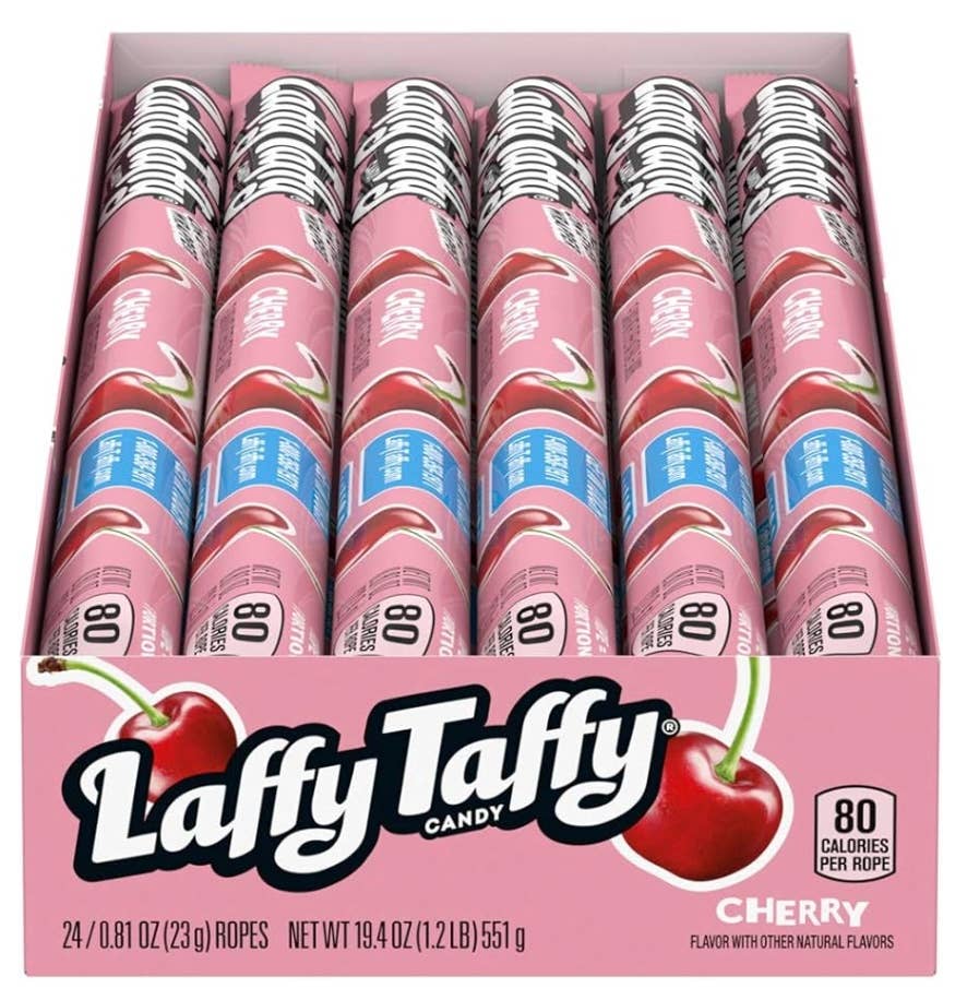 O'Shea's Candies Sweet Shop - Wholesale Taffy - Nostalgic 1975 “ROPES” LAFFY TAFFY CHERRY 🍒 24CT Box3