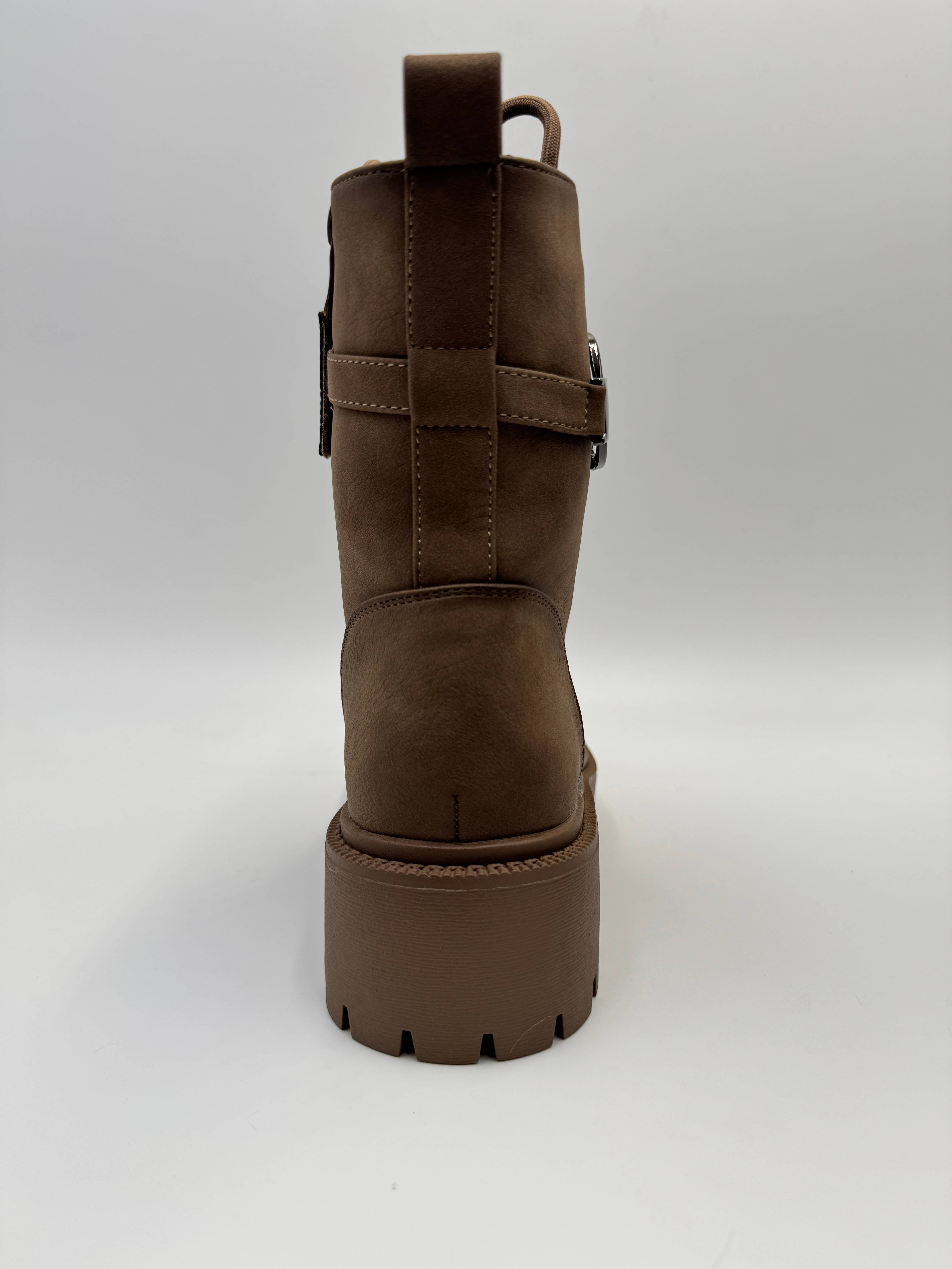 Rentoes - Venta al por mayor Botas militares - Mujer - Botas de combate gruesas para mujer con cordones y hebilla5