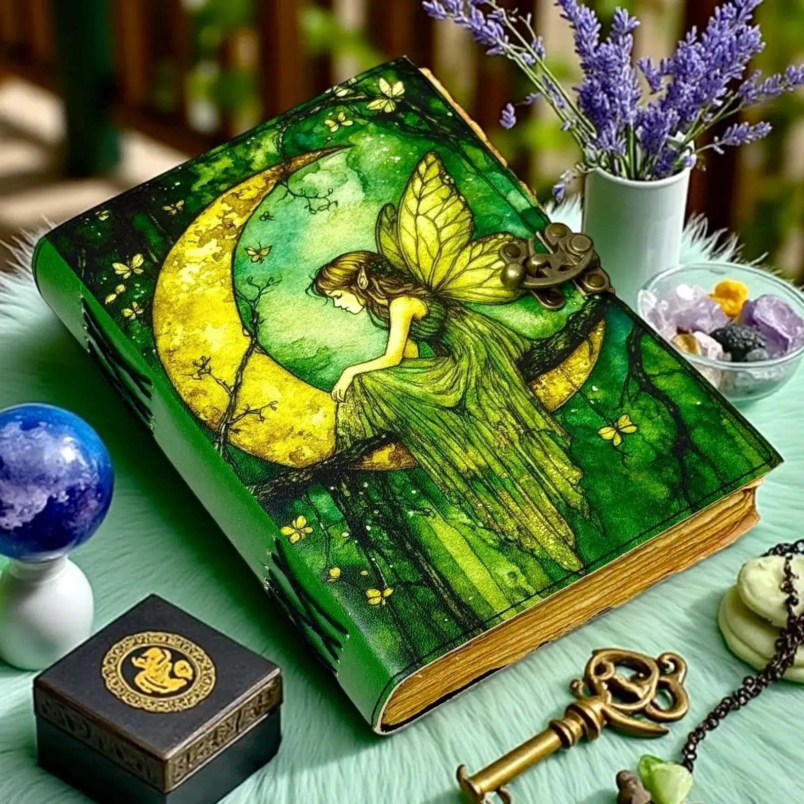 MNM HANDICRAFTS - Vendita all'ingrosso Diari/agende - Diario in Pelle delle Fate – Grimorio Fatto a Mano Libro delle Ombre6