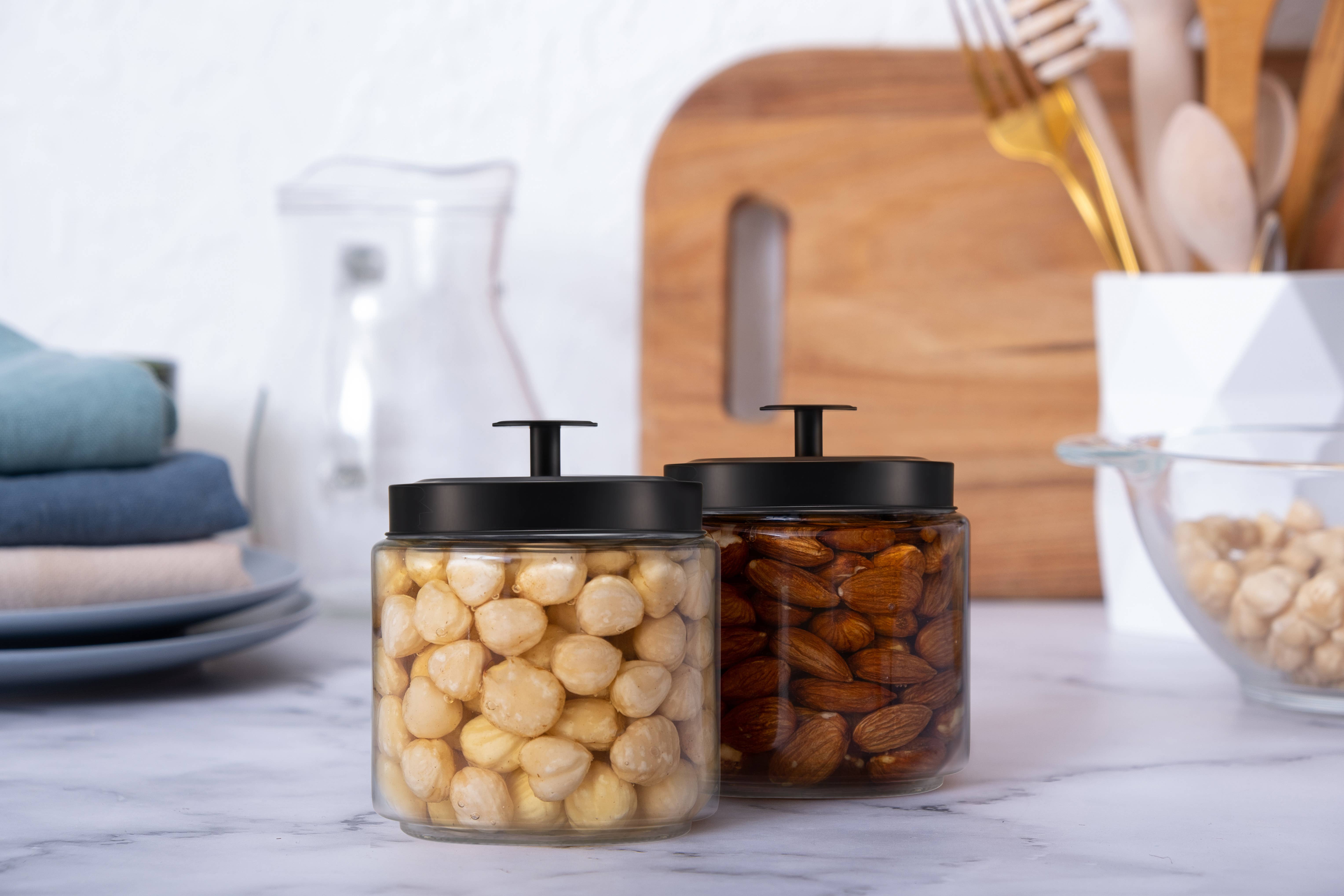 Kook - Wholesale Canister Set - Kook Glass Kitchen Canisters, 4 Qt, Set of 22
