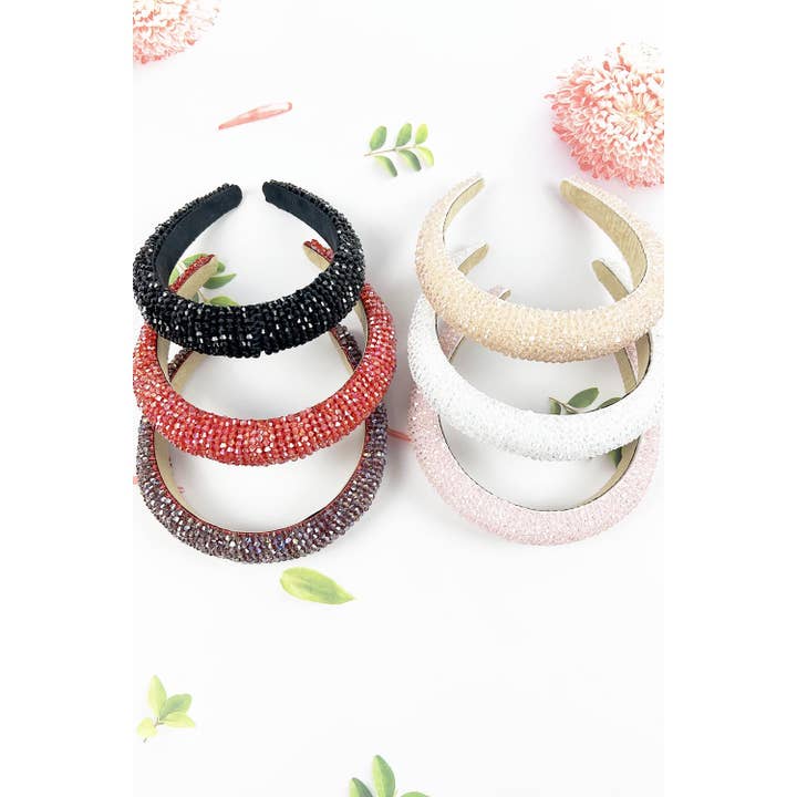 UNIQUE EMBELLISHED JEWEL CRYSTAL BEADED HEADBAND, HEAD PIECE for wholesale by JHP Collection