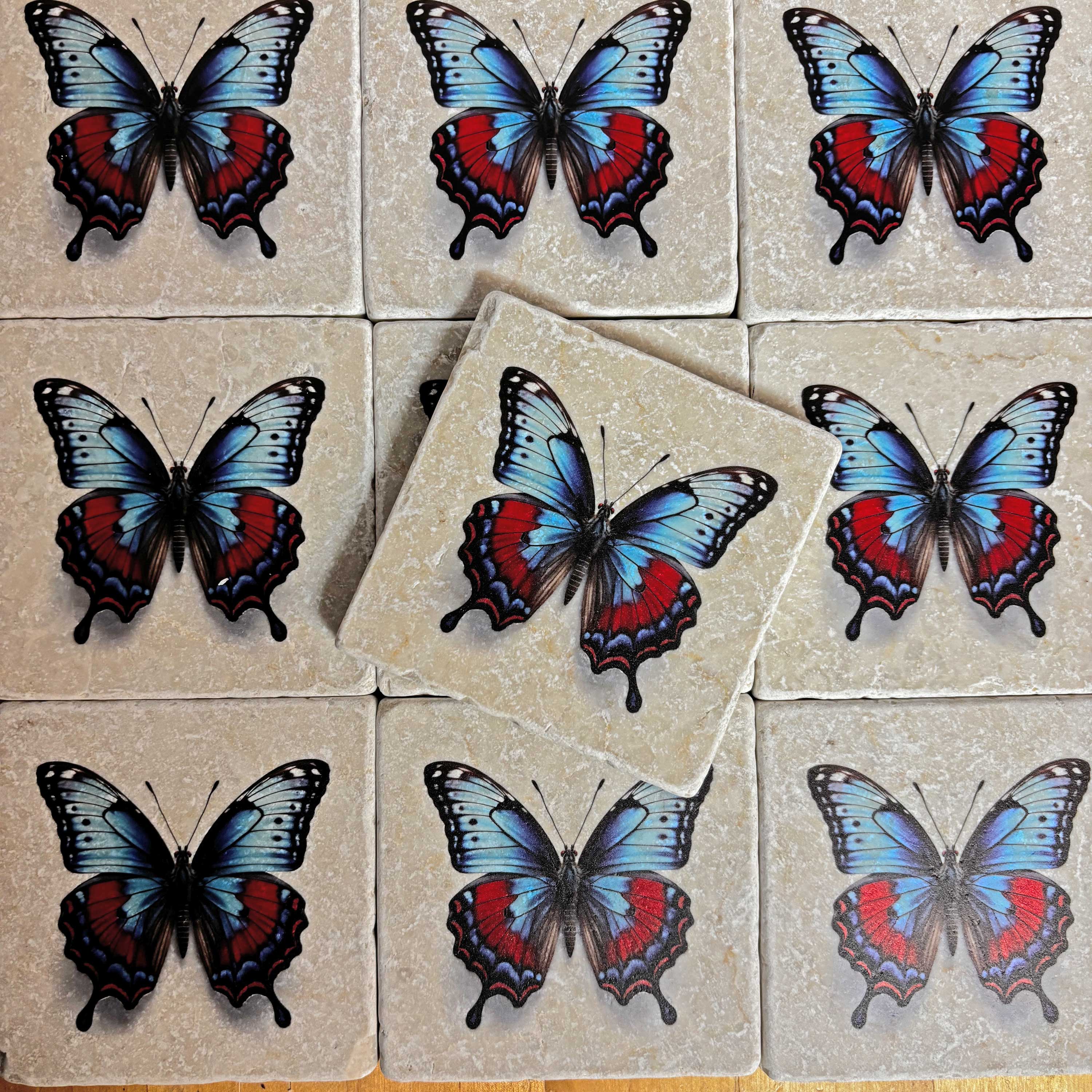 Henri Banks - Creative Gifts - Wholesale Decorative Tabletop Object - Butterfly on marble tile1