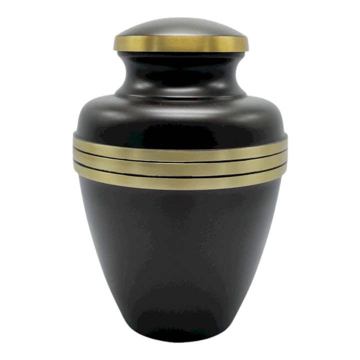 Urne funéraire commémorative en métal brun en aluminium pour frêne humain adulte 10 pouces pour la vente par River Memorials