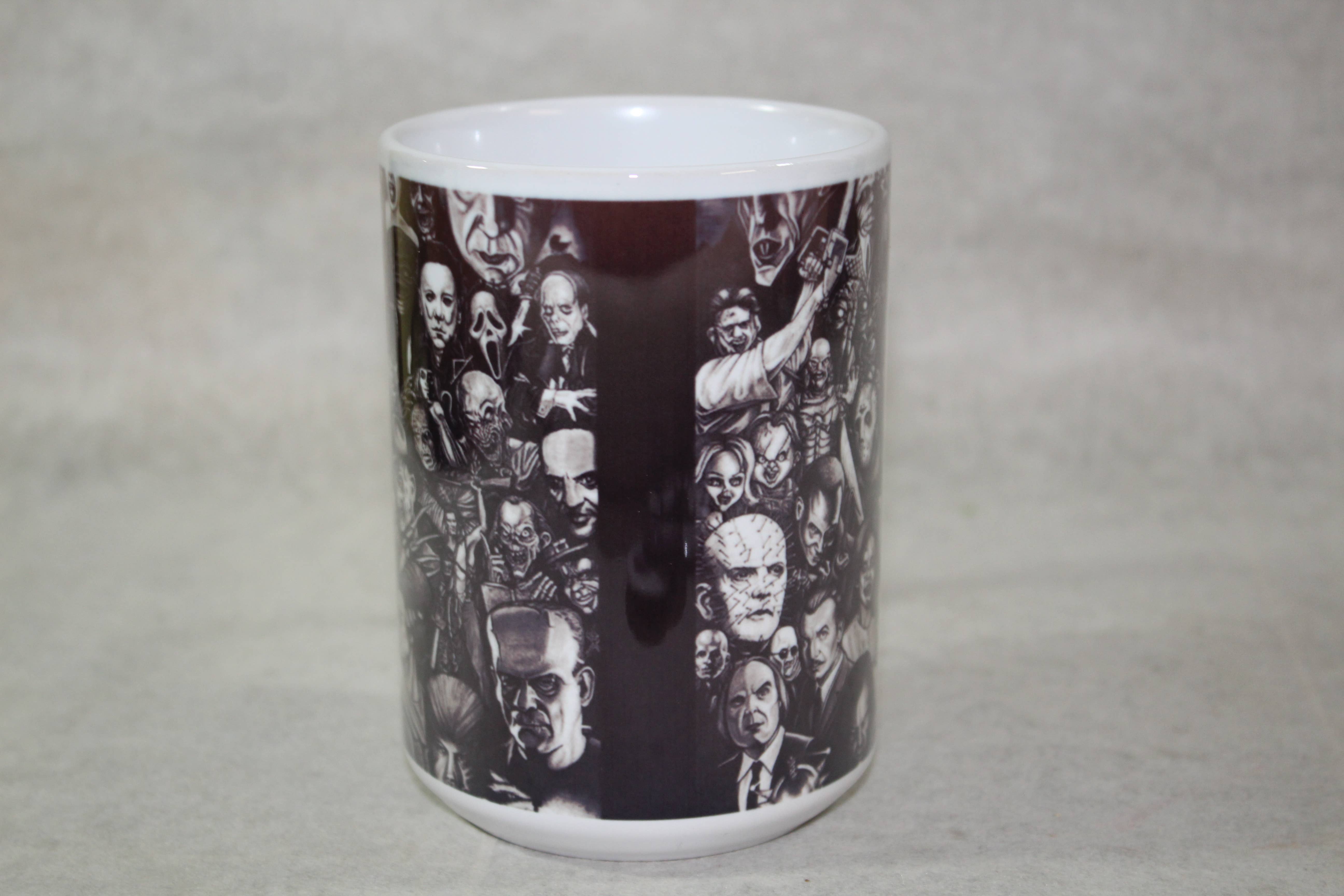 Raven Design – wholesale Coffee mug – Classic Monster Movie Horror Collage1
