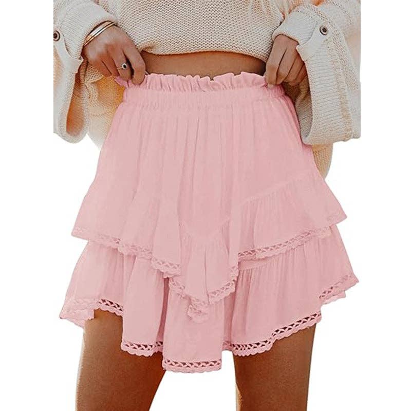 Suhkasana - Wholesale Skirt - Women's - Women's High-Waist Layered Cake Skirt – Summer Casual Mini Skirt6