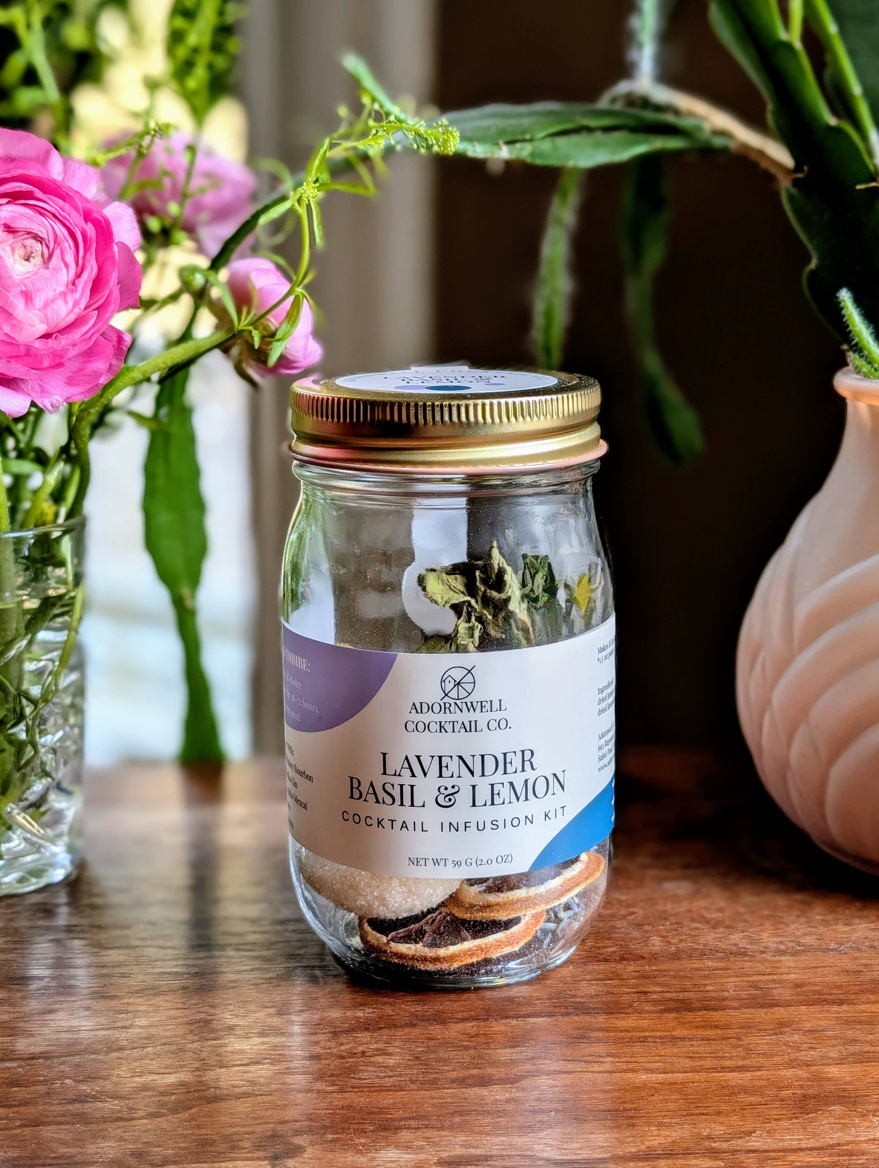 Adornwell Cocktail Co. - Venta al por mayor Kit para preparar bebidas - Kit de infusión de cóctel de lavanda, albahaca y limón1