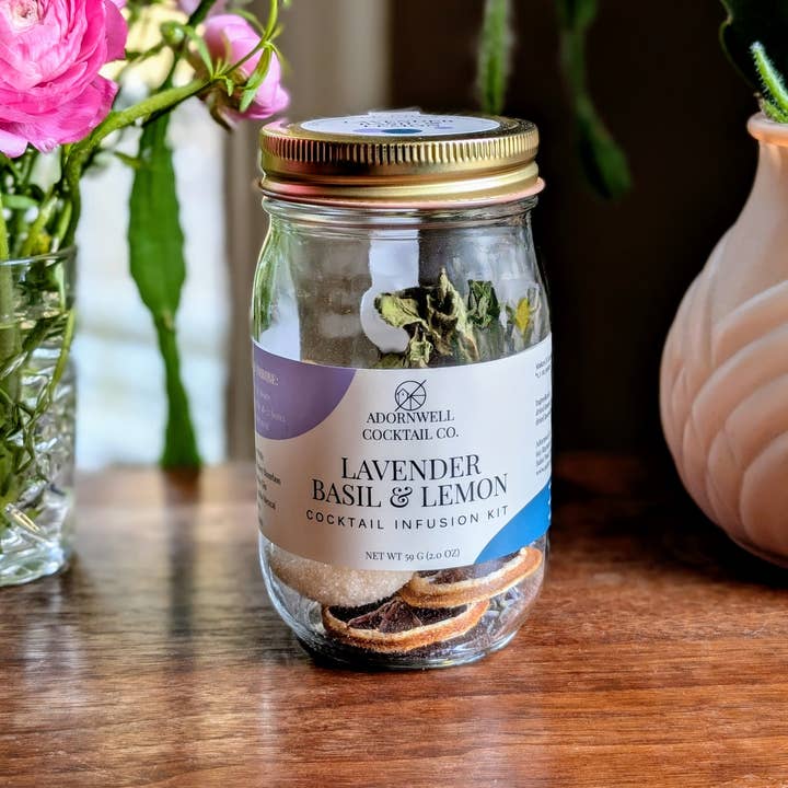 Adornwell Cocktail Co. – Großhandel DIY-Getränkekit – Cocktail-Infusionsset mit Lavendel, Basilikum und Zitrone1