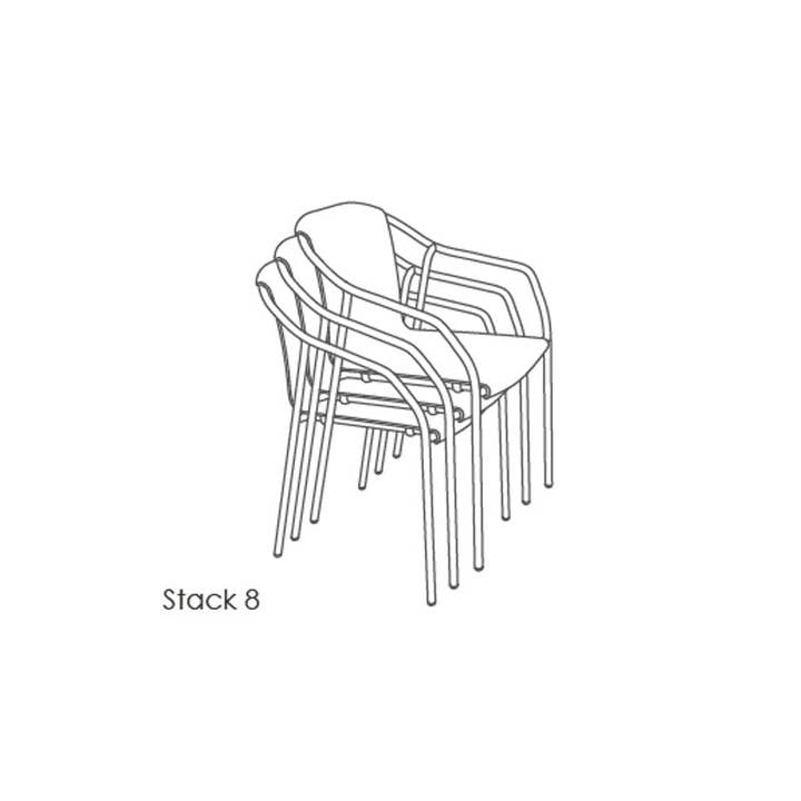 Casual Decore - Wholesale Patio Arm Chair - Patio Dining Aluminum Armchair - Commercial Grade - Stacking8