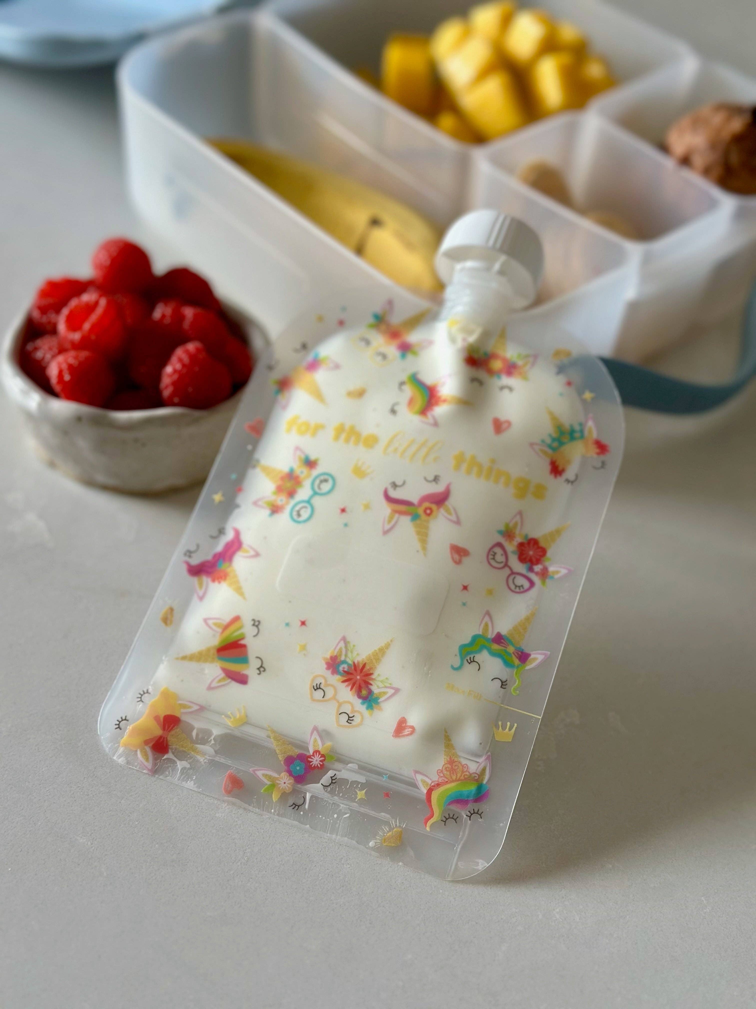 Sinchies – Engroshandel Indpakning/pose til opbevaring af mad – Sinchies 150 ml genanvendelige madposer - Rainbow Bright3