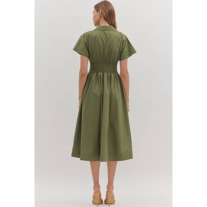 STYLE USA - Wholesale Dress - Women's - Solid short sleeve midi dress 13