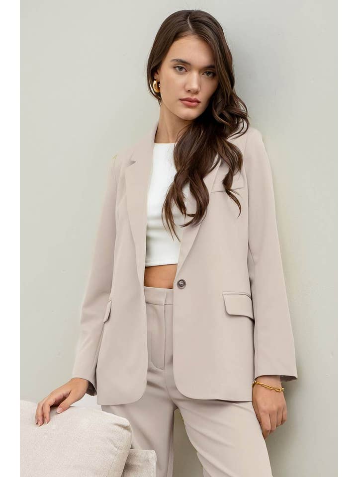 The Workshop Studio - Wholesale Blazer - Women's - SOLID LONG SLEEVE BLAZER23