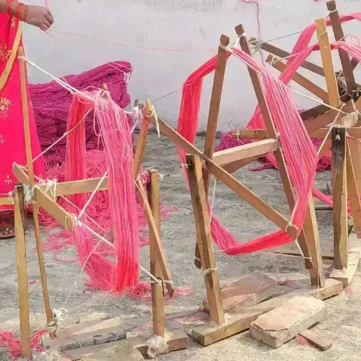 Maia Homes – Großhandel Teppichvorleger – Chinoiserie Tibetischer Tiger Wollteppich handgetuftet – Pink10