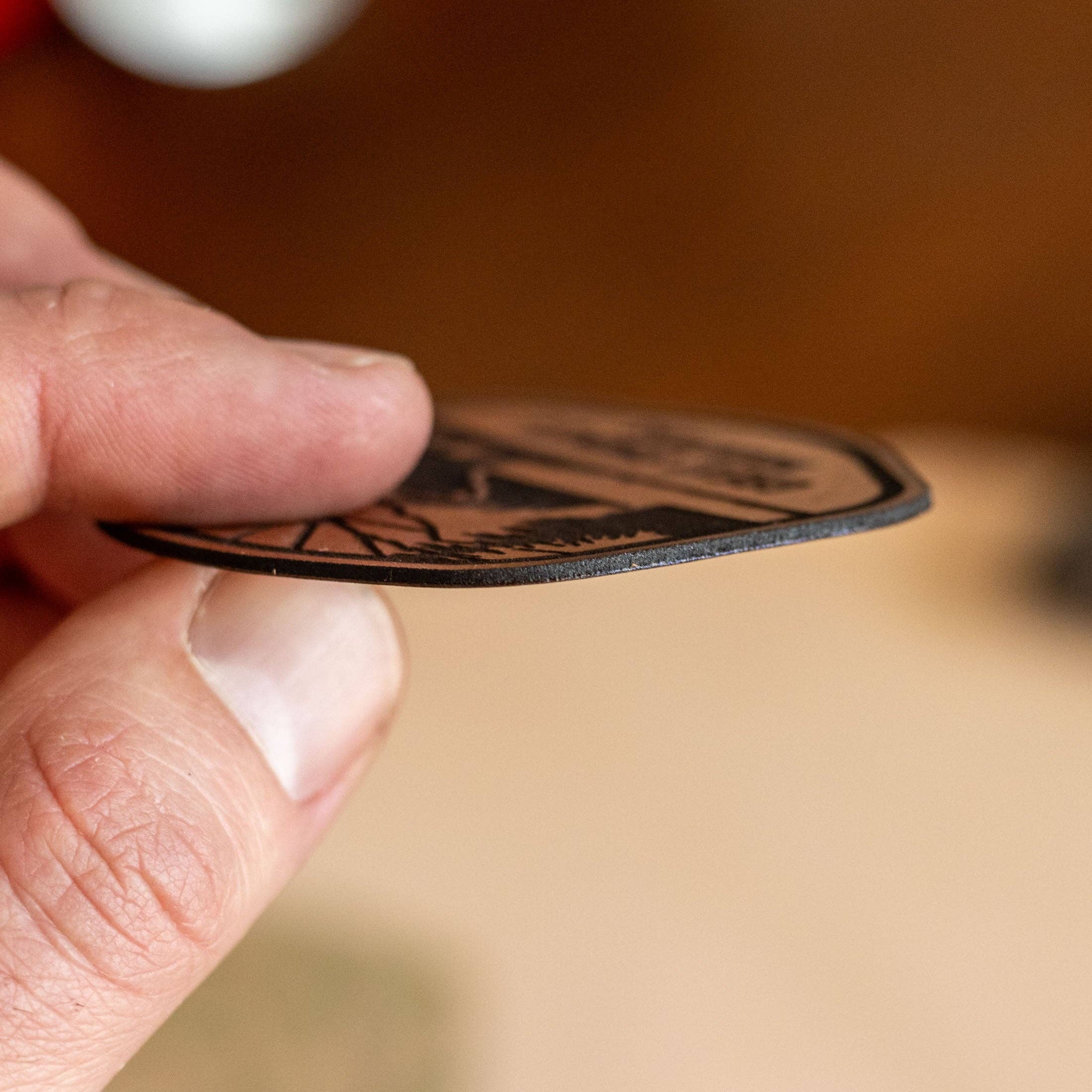 Kc Laser Co - Wholesale Sticker - Custom Leather 3" Stickers with Your Logo3