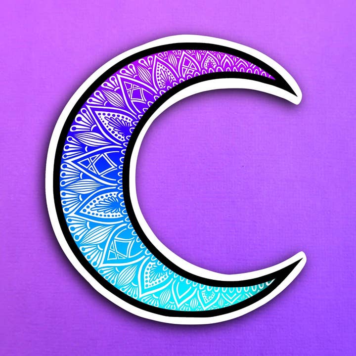 Colored Moon Sticker (WATERPROOF) for wholesale by Zenspire Designs