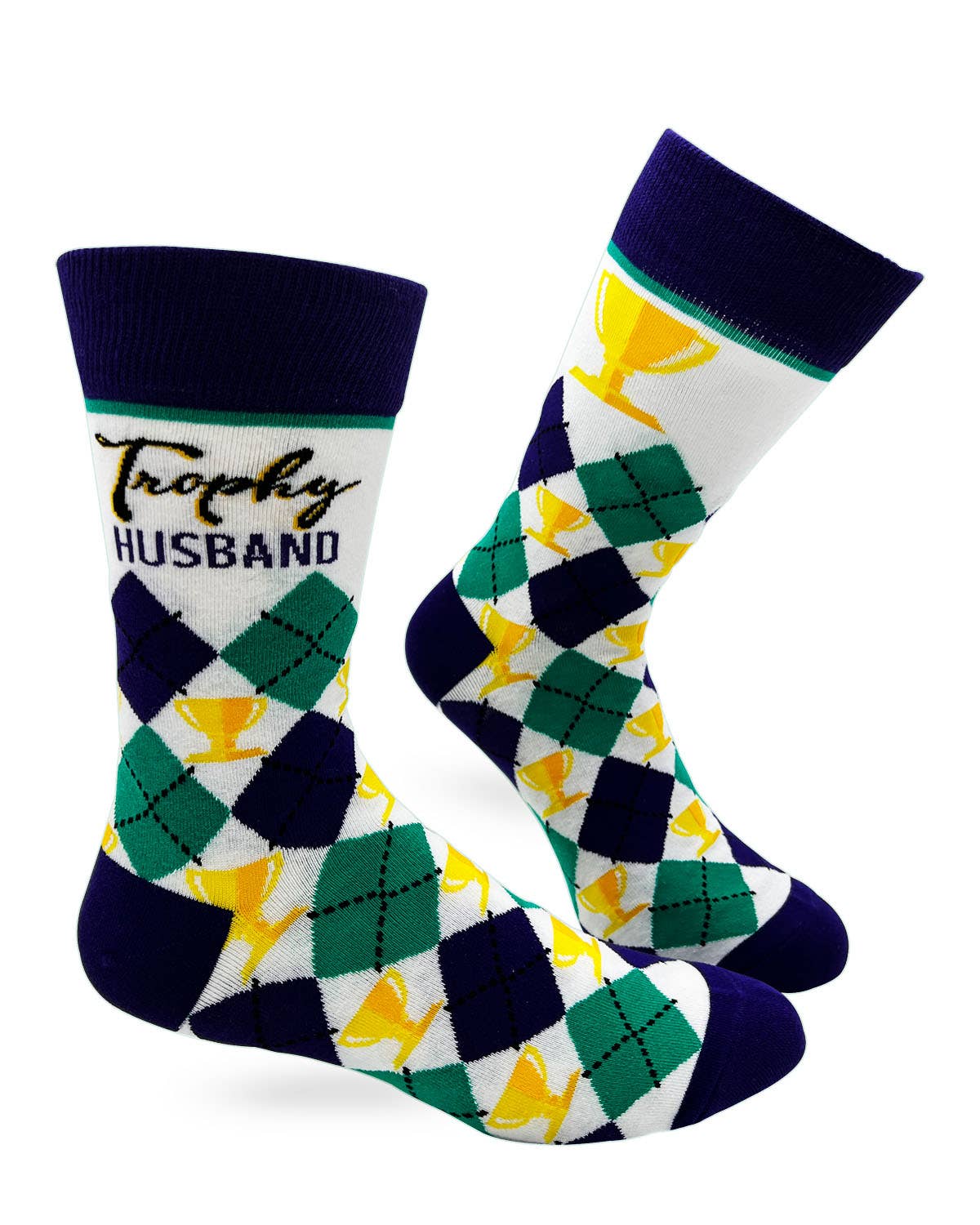 Trophy Husband Men's Novelty Crew Socks for wholesale by Fabdaz