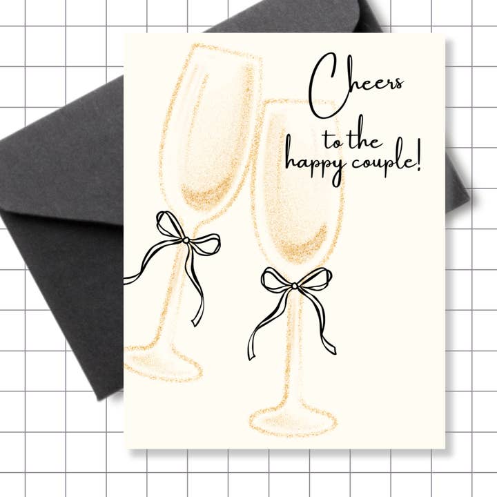 À la santé des jeunes mariés ! Carte de mariage pour la vente par Motel Paper Los Angeles