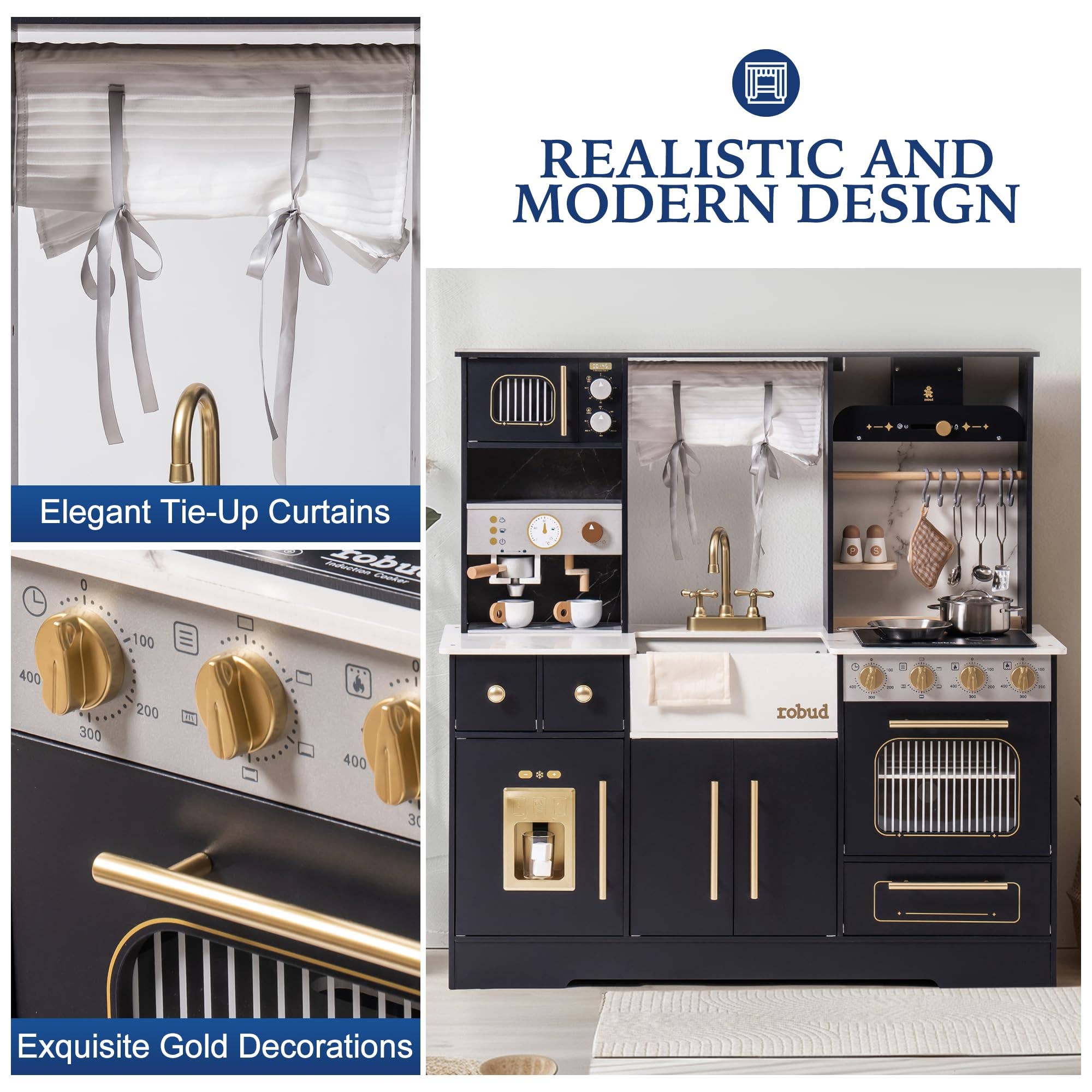 Robud & Mewoofun Official Store - Wholesale Toy Set - Kids -  Robud New Super Large Cooking Pretend Play Kitchen Sets7