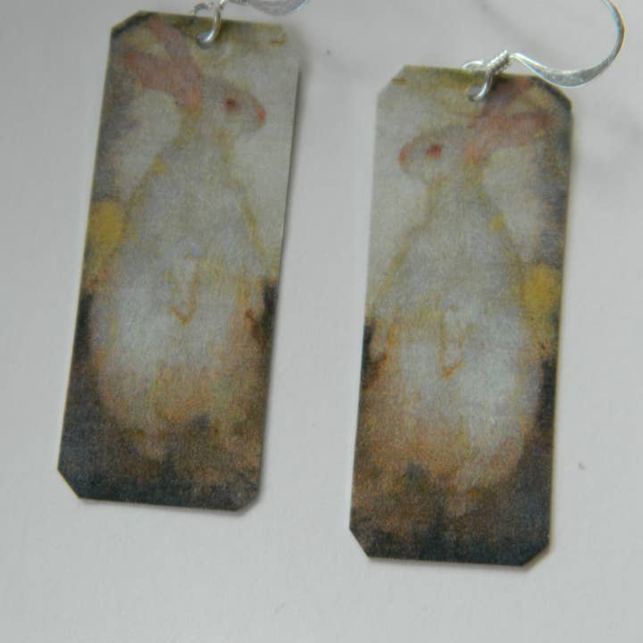 Boucles d'oreilles lapin Art Jan Mankes pour la vente par Sarah Wood Studio