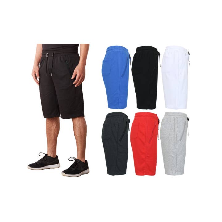 French-Terry-Jogger-Shorts mit Reißverschlusstaschen an den Seiten für den Großhandel von Galaxy By Harvic