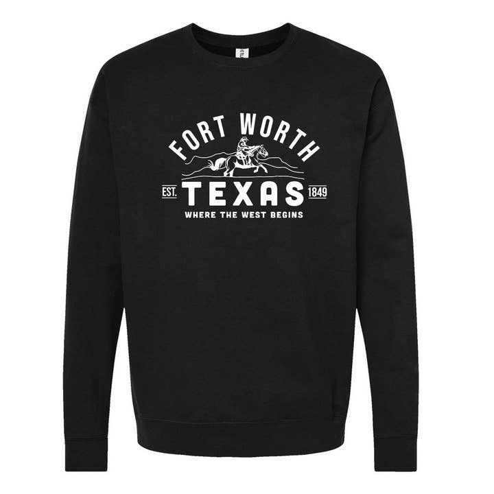 Fort Worth Texas Crewneck Sweatshirt for wholesale by Made in Texas Co.